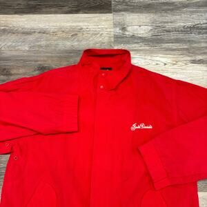Vintage Jack Daniels Jacket Gear Red Mens Large Nylon Waterproof Windbreaker 90s